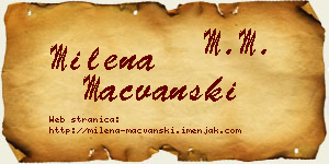 Milena Mačvanski vizit kartica